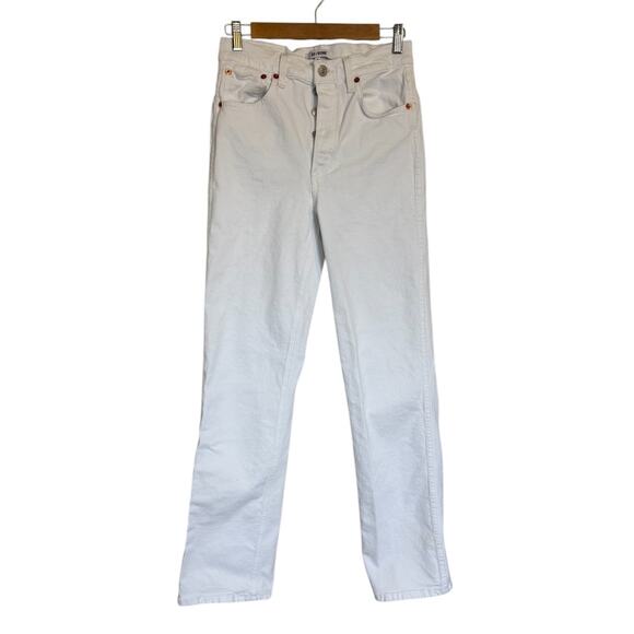 Re/Done‎ Jeans Women 27 White 90s Loose High Rise Straight Leg Preppy Denim - Picture 1 of 9